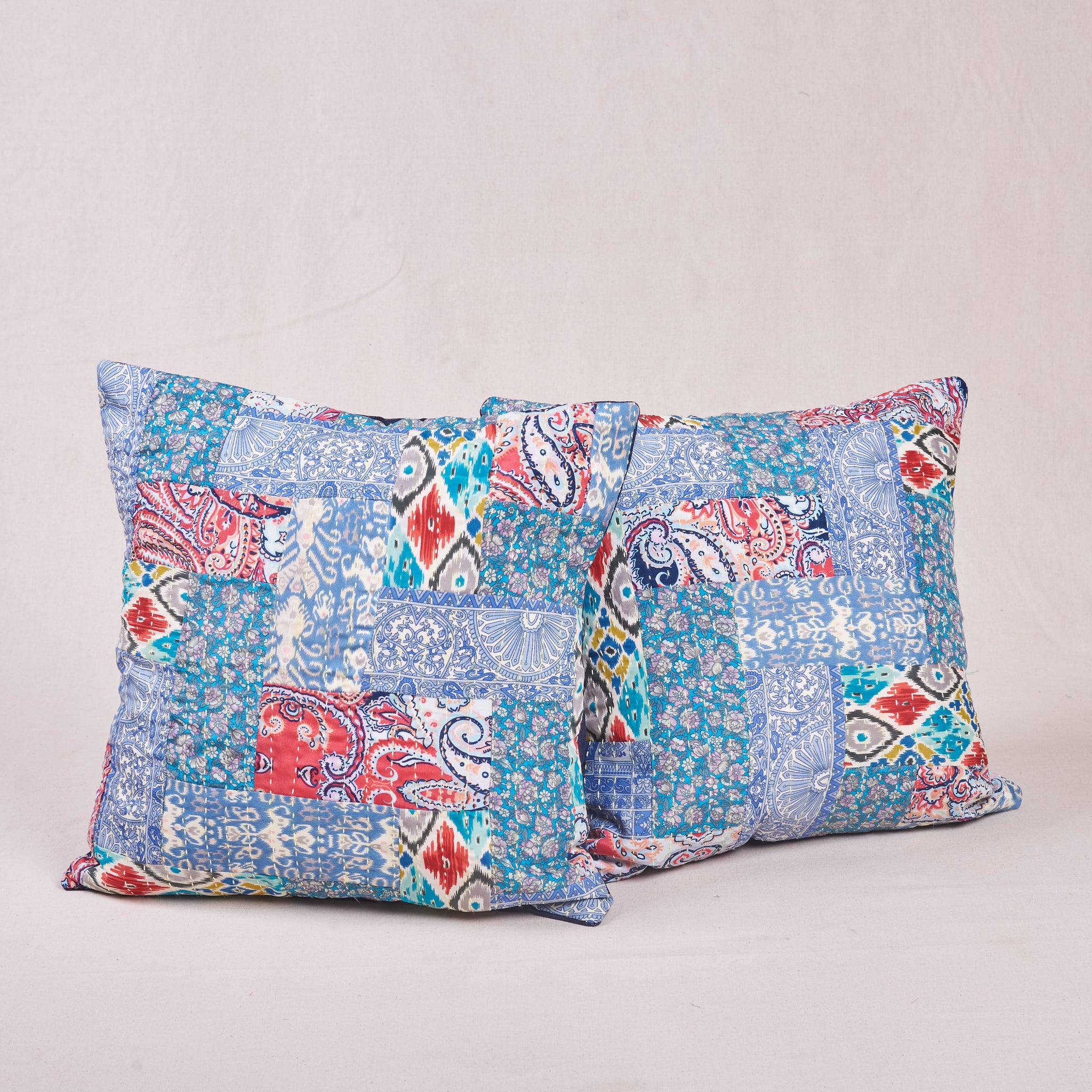 Cushion Cover - Patchwork Blue