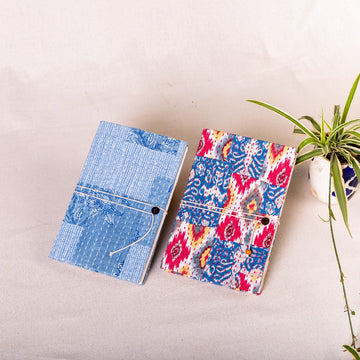 Patchwork Diary - Blue with Kantha