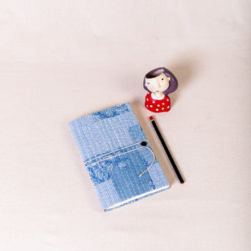 Patchwork Diary - Blue with Kantha