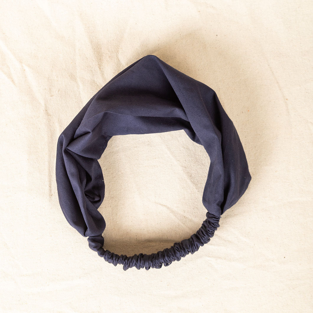 Fabric Hair Band - Navy Blue Plain