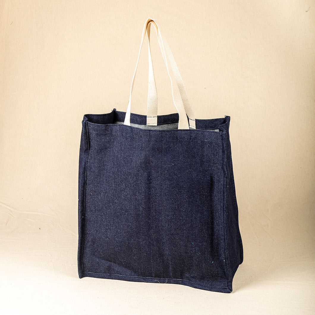 Grocery Bag with Pockets - Denim
