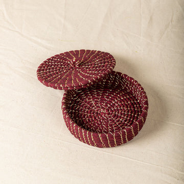 Handwoven Bread basket with a Lid (7 inches)