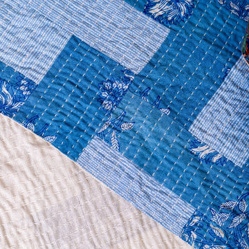 Table Runner - Handcrafted Patchwork Blue