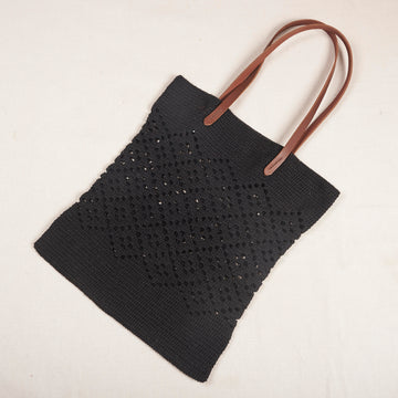 Shagun Tote Bag - Crochet Jaali Black