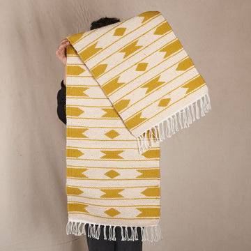 Wall Piece or Table Runner - White and Yellow